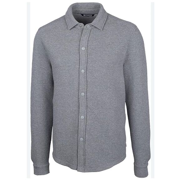 Cutter & Buck Coastal Shirt Jacket a polished Heather Size L - Picture 1 of 8